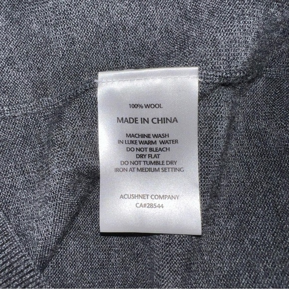 Footjoy FJ 100% Wool V-Neck Sweater Pullover Golf Sweater Charcoal Men's XL - Picture 7 of 8